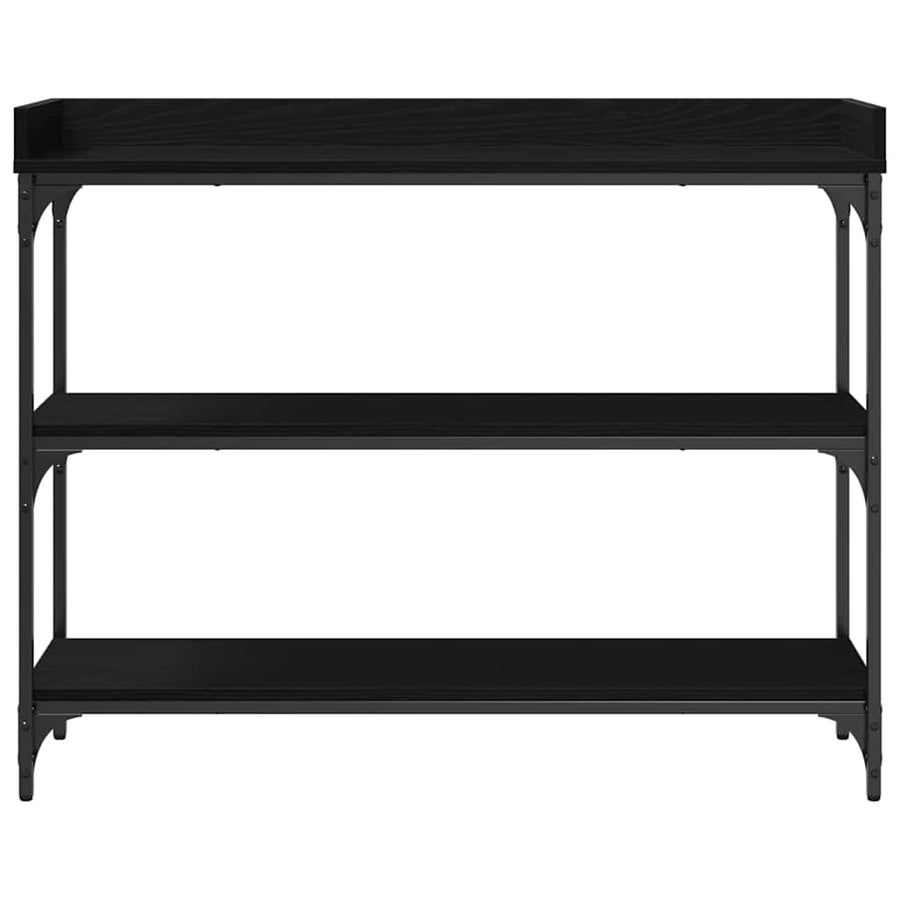 Console Tafel met plank met opslag Zwart eiken 100 x 30 x 80 cm