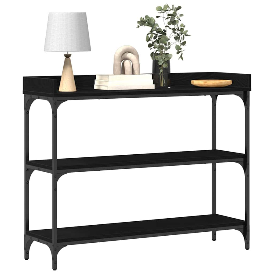 Console Tafel met plank met opslag Zwart eiken 100 x 30 x 80 cm