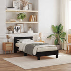 Bed Frame with LED Black Oak 90 x 190 cm Engineered Wood