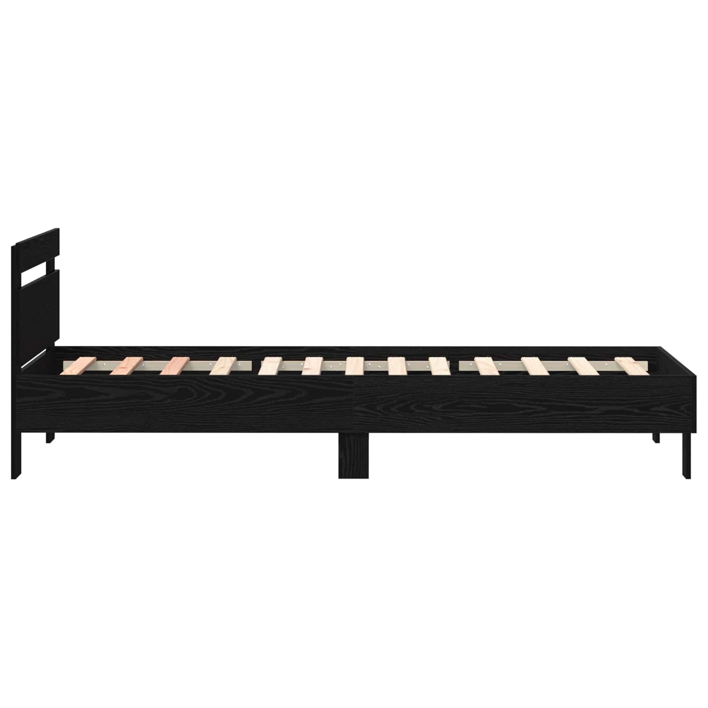 Bedframe met LED Zwart Eiken 90 x 190 cm Bewerkt hout
