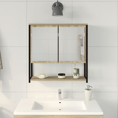 Badkamer Spiegel Beige 60 x 16 x 60 cm Glas en Engineered Hout