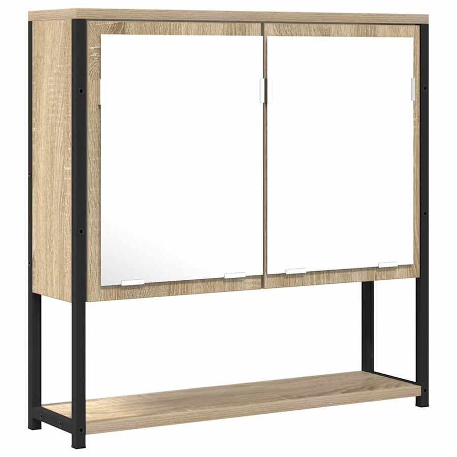 Badkamer Spiegel Beige 60 x 16 x 60 cm Glas en Engineered Hout