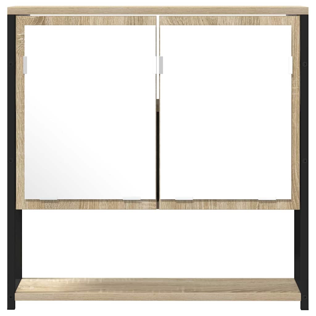 Badkamer Spiegel Beige 60 x 16 x 60 cm Glas en Engineered Hout