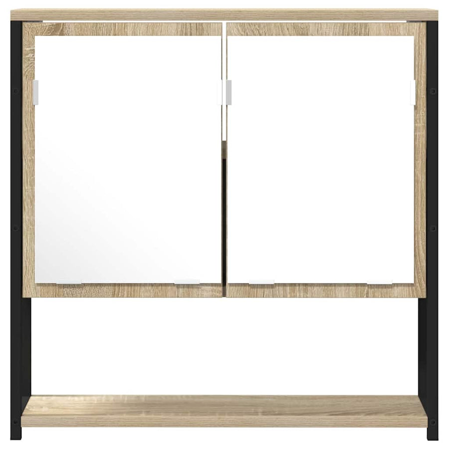 Badkamer Spiegel Beige 60 x 16 x 60 cm Glas en Engineered Hout