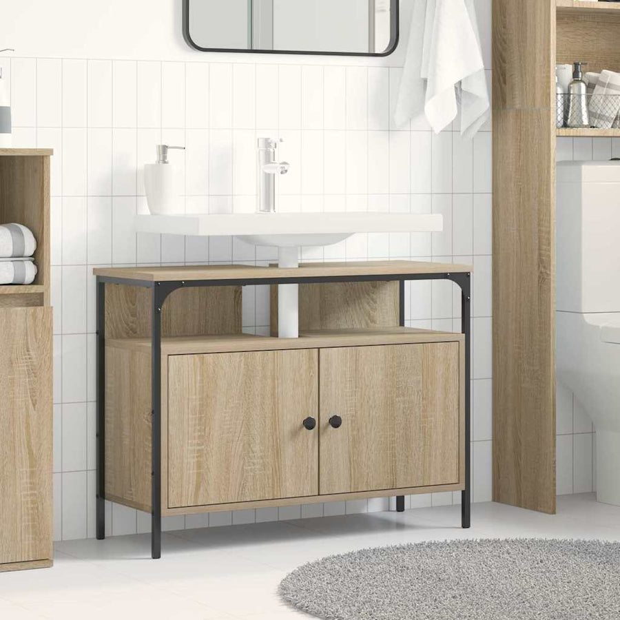 Badkamertenk te kast Bruin 80 x 30 x 60 cm Bewerkt hout
