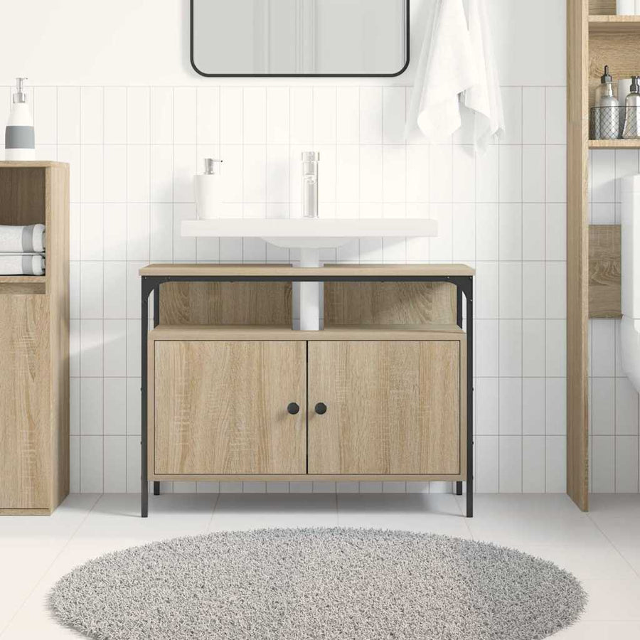 Badkamertenk te kast Bruin 80 x 30 x 60 cm Bewerkt hout