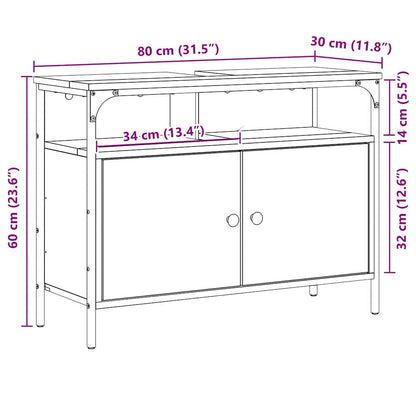 Badkamertenk te kast Bruin 80 x 30 x 60 cm Bewerkt hout