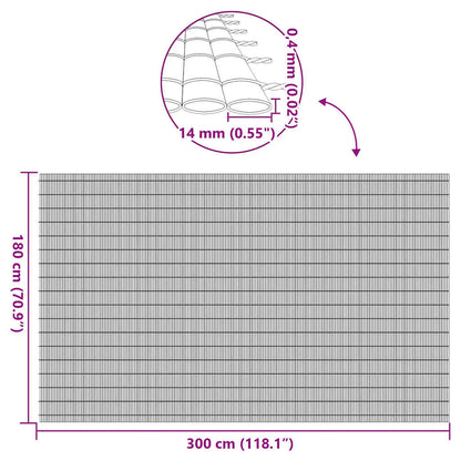 Tuinhek Dubbelzijdig Grijs 1,8x3 m PVC