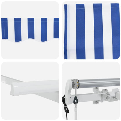 Inklapbaar Zonnescherm Blauw en Wit