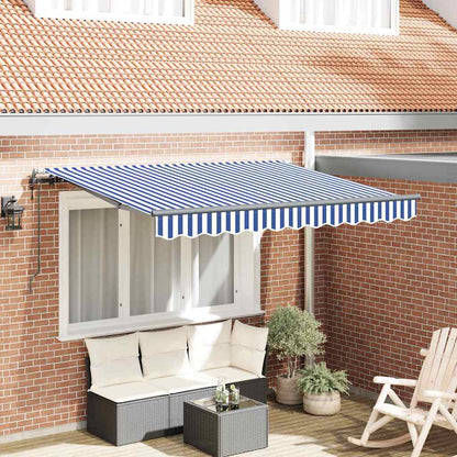 Inklapbaar Zonnescherm Blauw en Wit en Anthraciet