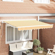 Inklapbaar Zonnescherm En 250 X 200 Cm Geel En Wit (Wit Frame) 2,5 x 2 m Elektrisch