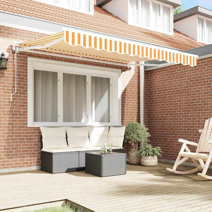 Inklapbaar Zonnescherm En 250 X 200 Cm Geel En Wit (Wit Frame) 2,5 x 2 m Elektrisch