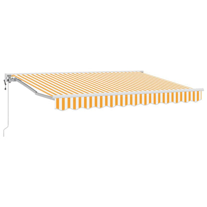 Inklapbaar Zonnescherm En 250 X 200 Cm Geel En Wit (Wit Frame) 2,5 x 2 m Elektrisch