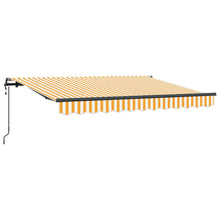 Inklapbaar Zonnescherm 250 X 200 Cm Stof 2,5 x 2 m Geel en wit (anthraciet frame) Elektrisch