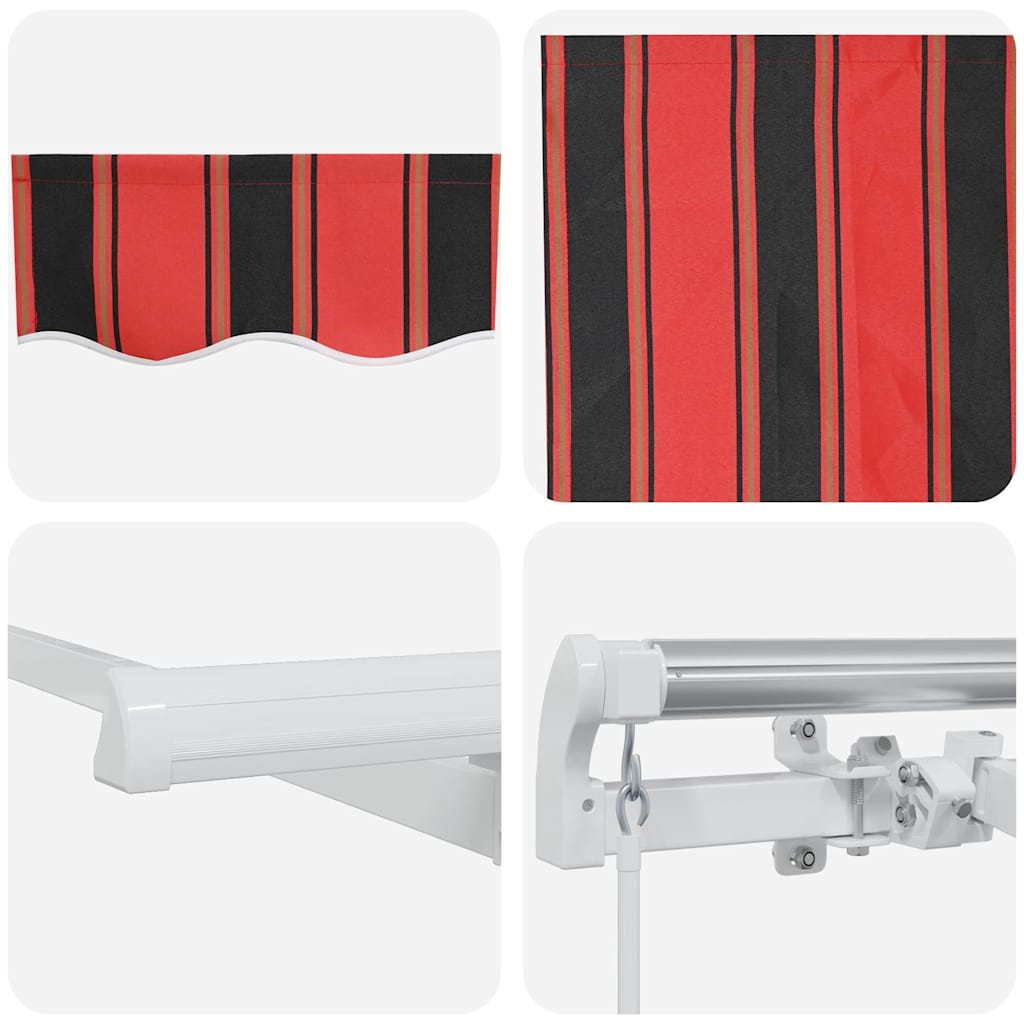Inklapbaar Zonnescherm Multikleur 250 X 200 Cm Oranje En Zwart (Wit Frame) 2.5 x 2 m