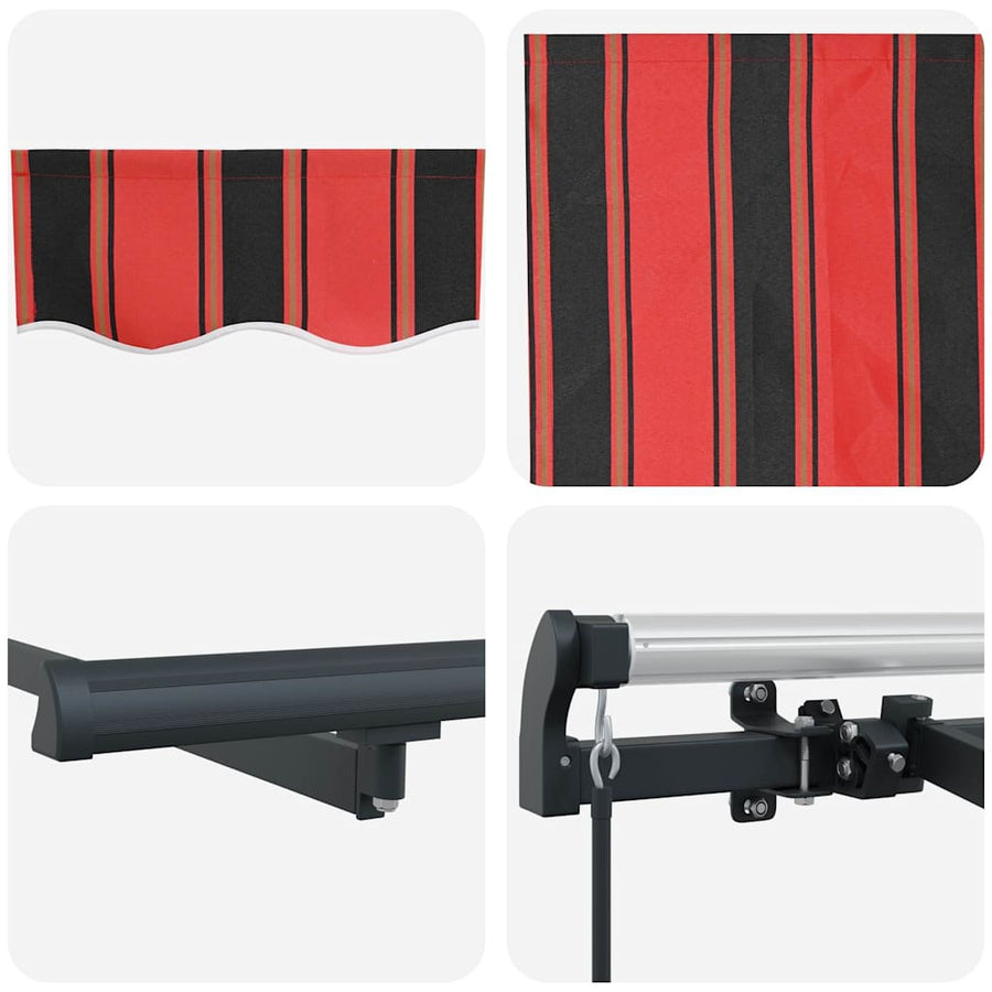 Inklapbaar Zonnescherm Multikleur 250 X 200 Cm Oranje En Zwart (Anthraciet Frame) 2.5 x 2 m