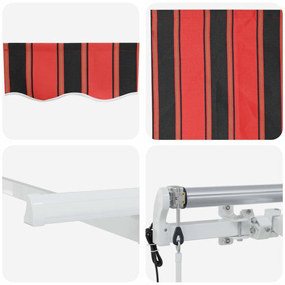 Inklapbaar Zonnescherm Multikleur 250 X 200 Cm Oranje En Zwart (Wit Frame) 2.5 x 2 m