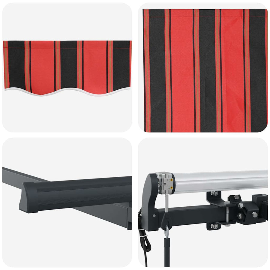 Inklapbaar Zonnescherm Multikleur 250 X 200 Cm Oranje En Zwart (Anthraciet Frame) 2.5 x 2 m