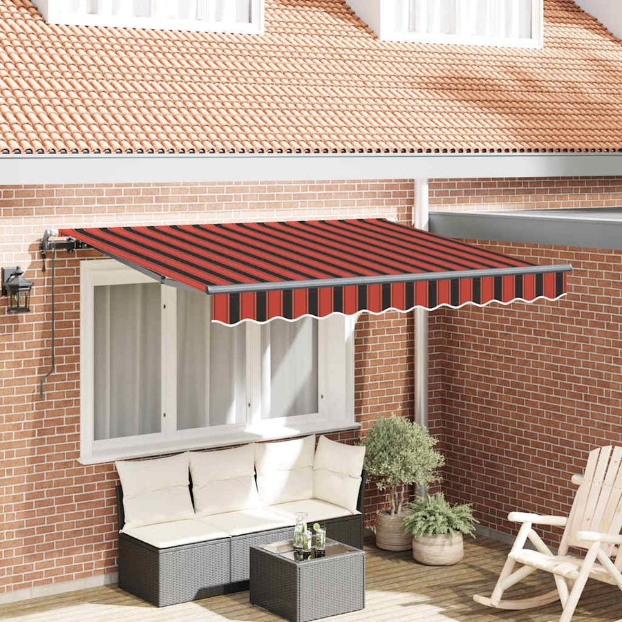 Inklapbaar Zonnescherm Multikleur 250 X 200 Cm Oranje En Zwart (Anthraciet Frame) 2.5 x 2 m