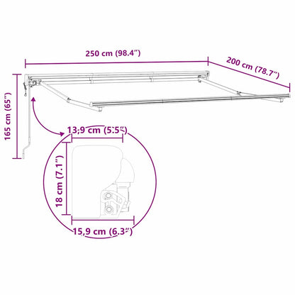 Zijde Frame Bordeauxrood 250 x 200 cm Polyester met PU-coating