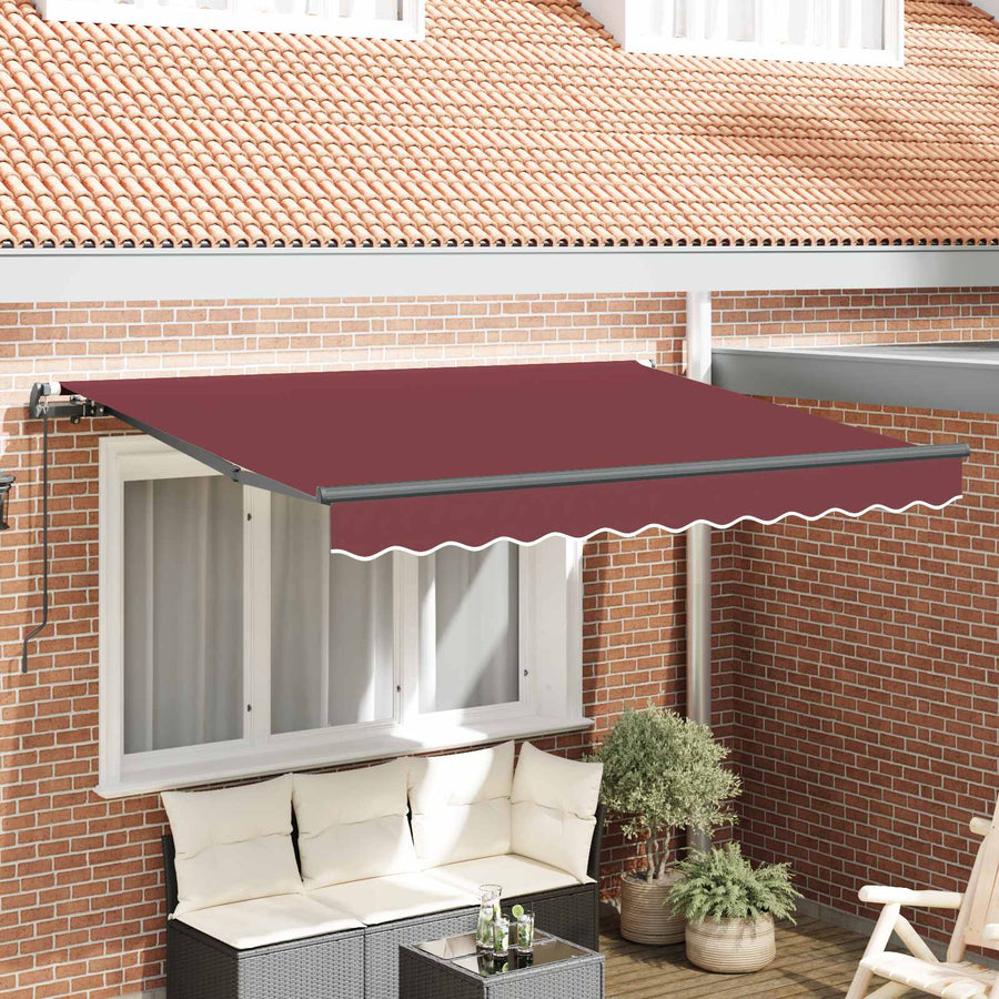 Inklapbaar Zonnescherm Bordeauxrood 250 x 200 cm Stof