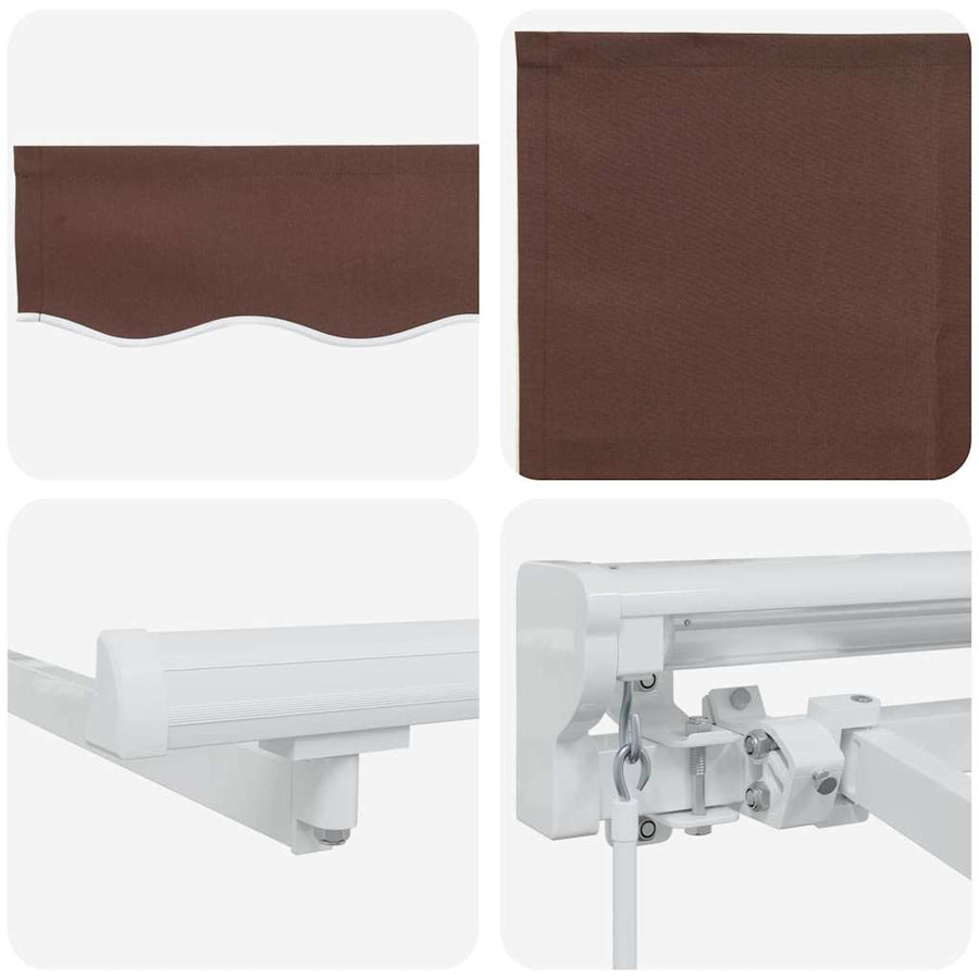 Zijde Frame Bruin 250 x 200 cm Polyester met PU-coating