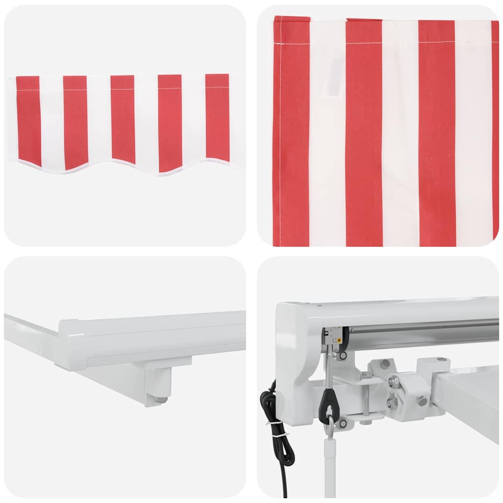 Zijde Frame Rood en Wit 250 x 200 cm Polyester met PU-coating