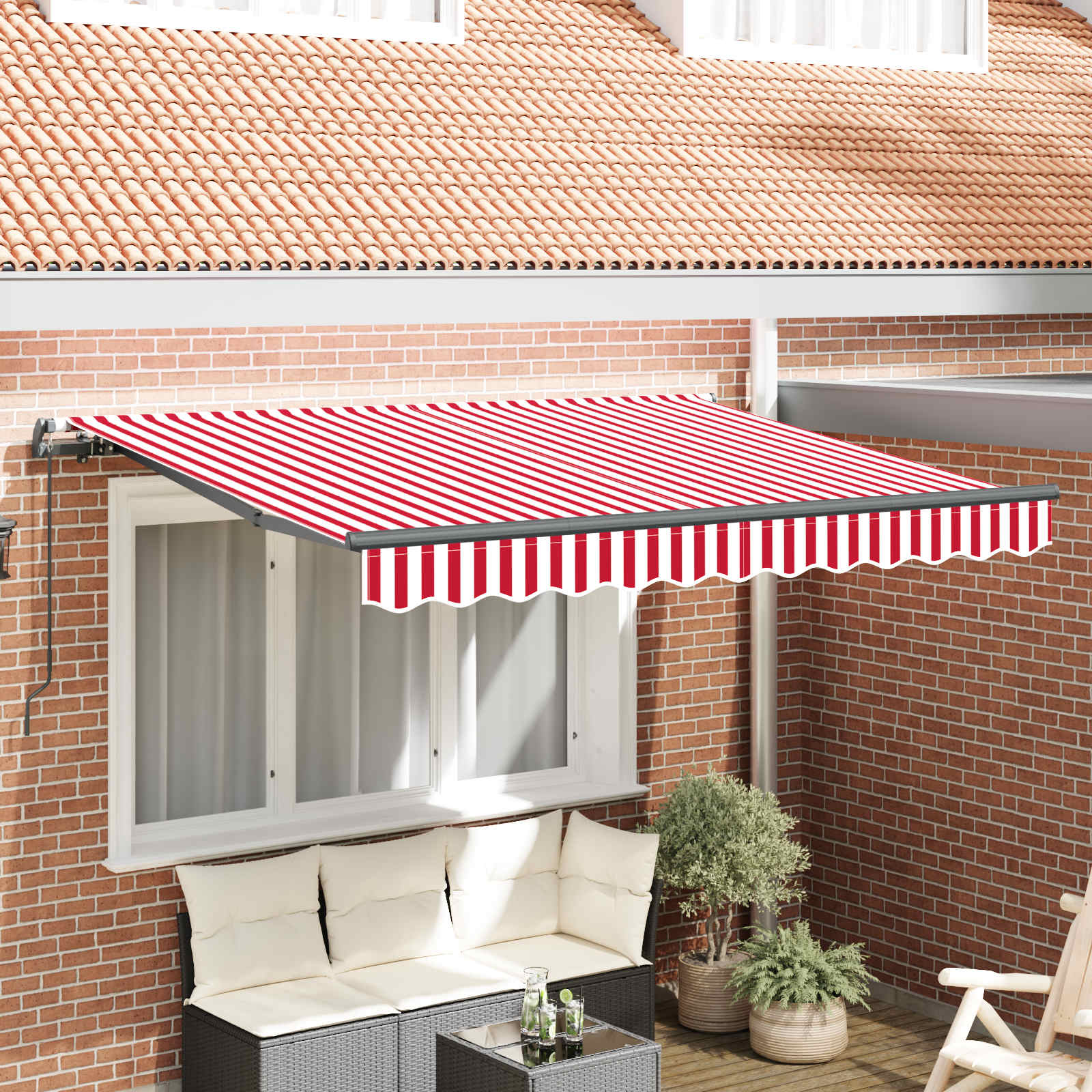 Inklapbaar Zonnescherm Rood 250 x 200 cm Stof