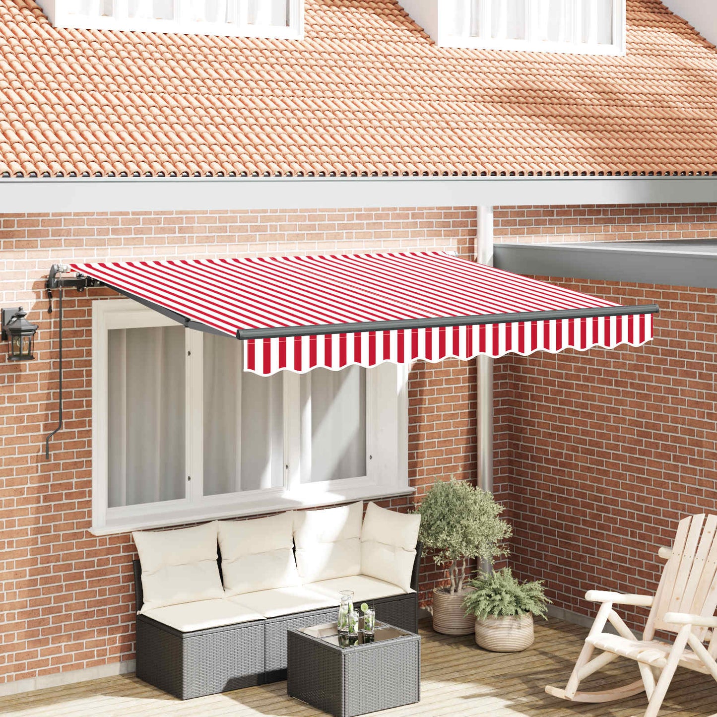 Inklapbaar Zonnescherm Rood 250 x 200 cm Stof