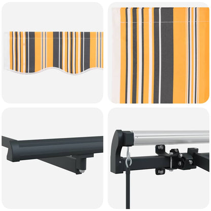 Inklapbaar Zonnescherm Multicolor Streep 250 X 200 Cm Geel En Grijs (Anthraciet Frame) 2.5 x 2 m