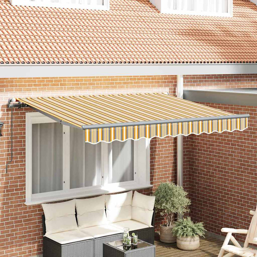 Inklapbaar Zonnescherm Multicolor Streep 250 X 200 Cm Geel En Grijs (Anthraciet Frame) 2.5 x 2 m
