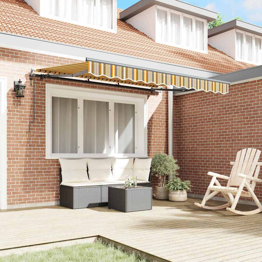 Inklapbaar Zonnescherm Multicolor Streep 250 X 200 Cm Geel En Grijs (Anthraciet Frame) 2.5 x 2 m