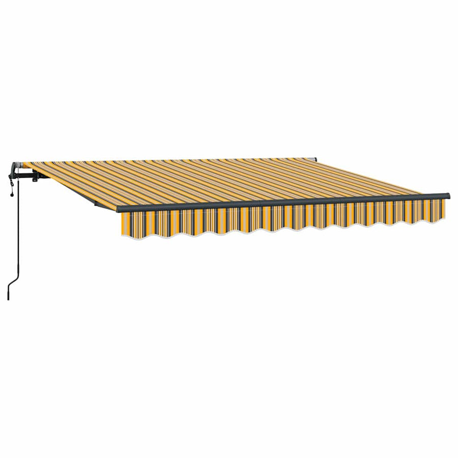 Inklapbaar Zonnescherm Multicolor Streep 250 X 200 Cm Geel En Grijs (Anthraciet Frame) 2.5 x 2 m