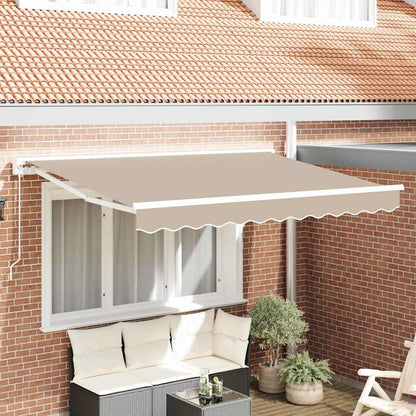 Inklapbaar Zonnescherm 250X200 Cm Stof Beige 2.5 x 2 m