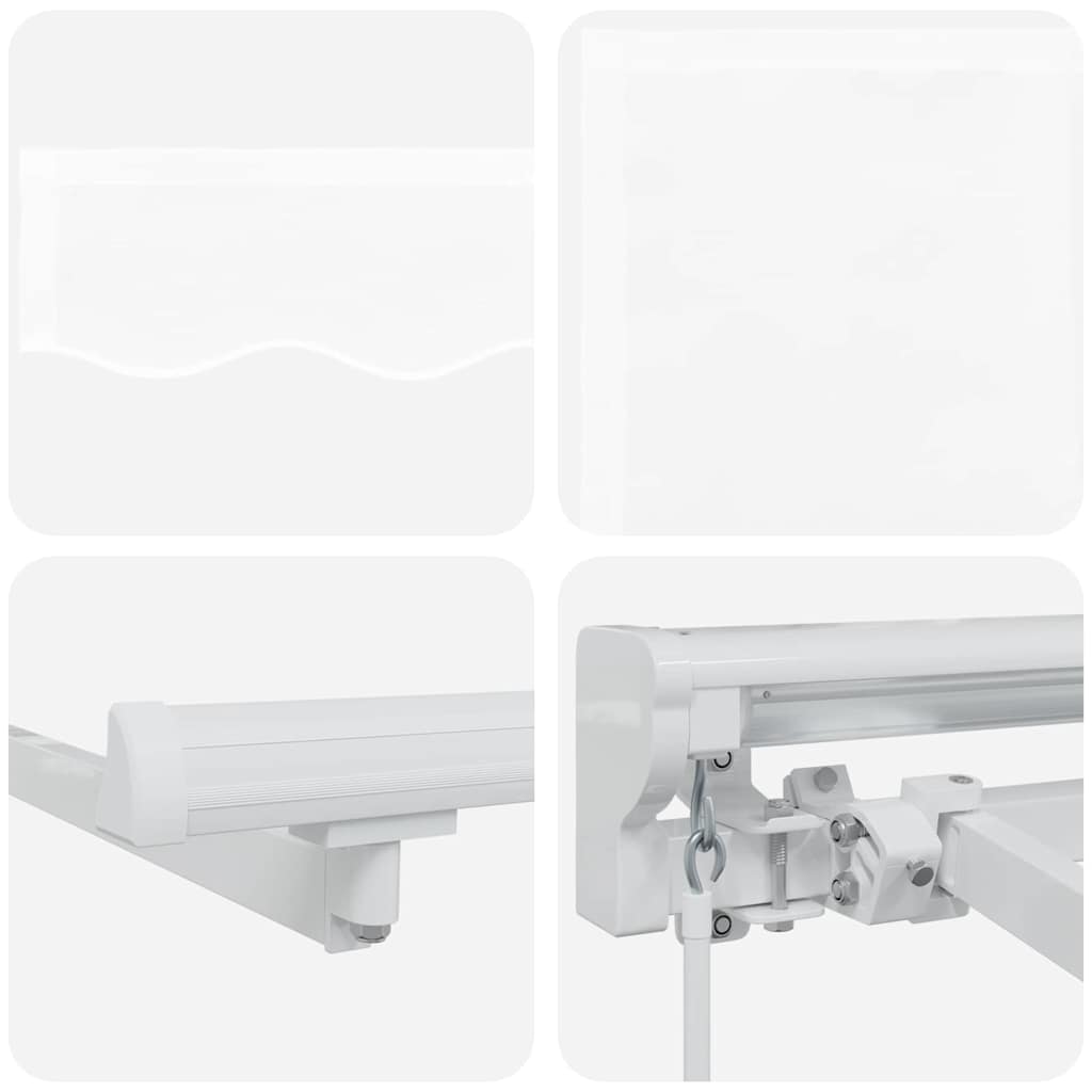 Inklapbaar Zonnescherm 250X200 Cm Stof Wit 2.5 x 2 m