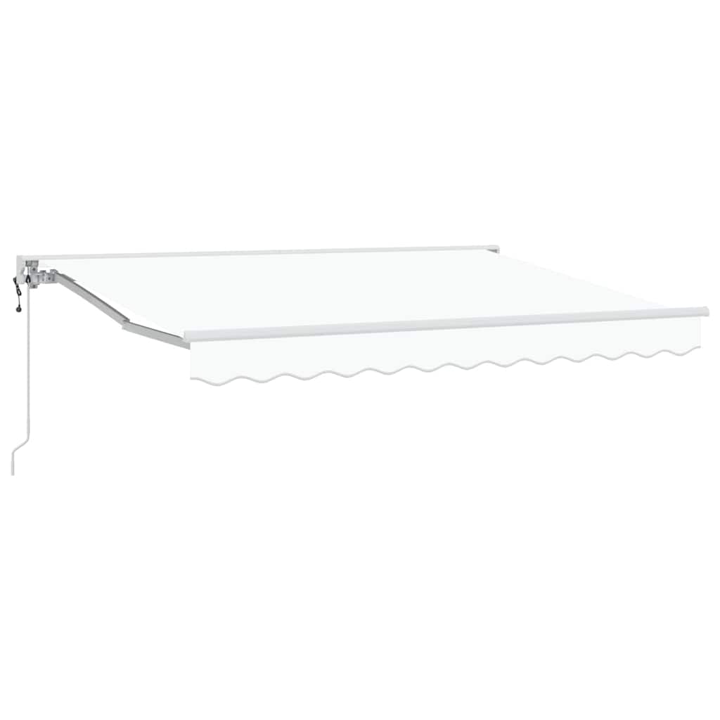 Inklapbaar Zonnescherm 250X200 Cm Stof Wit 2.5 x 2 m