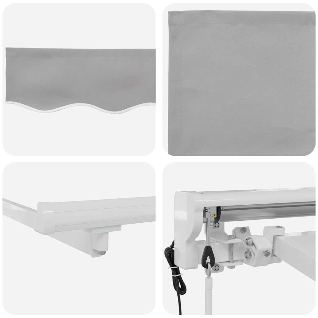 Inklapbaar Zonnescherm 250X200 Cm Stof Lichtgrijs 2.5 x 2 m