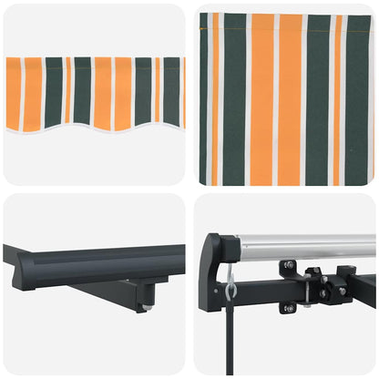 Inklapbaar Zonnescherm En 250 X 200 Cm Groen En Geel (Anthraciet Frame) 2.5 x 2 m