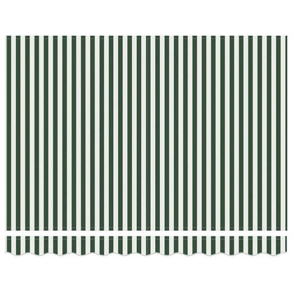 Inklapbaar Zonnescherm 250X200 Cm Stof Groen En Wit 2.5 x 2 m