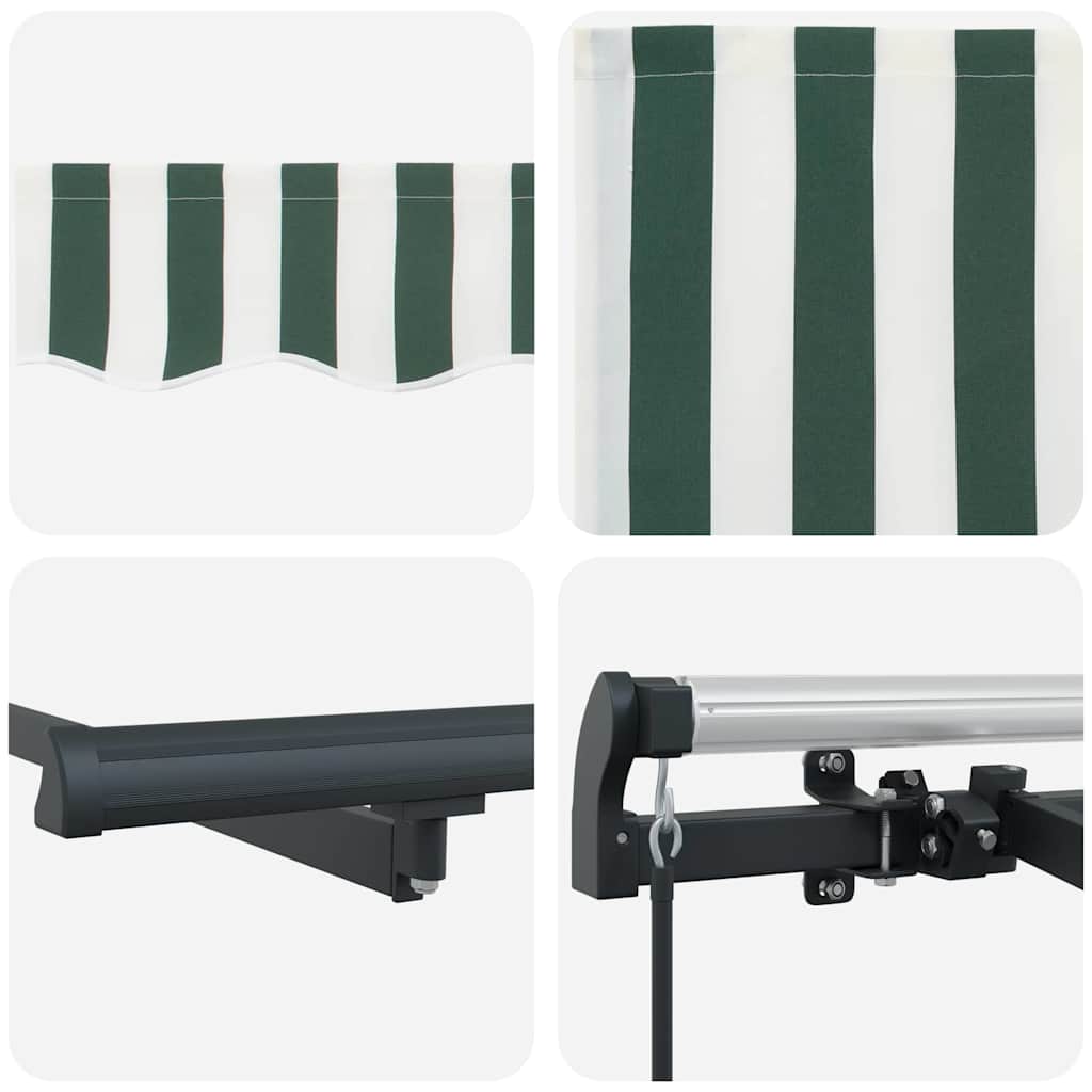 Inklapbaar Zonnescherm En 250 X 200 Cm Groen En Wit (Anthraciet Frame) 2.5 x 2 m