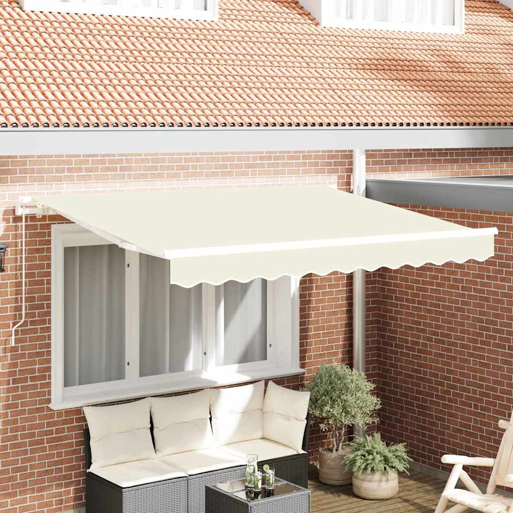 Inklapbaar Zonnescherm Crème en Wit 3 x 2 m
