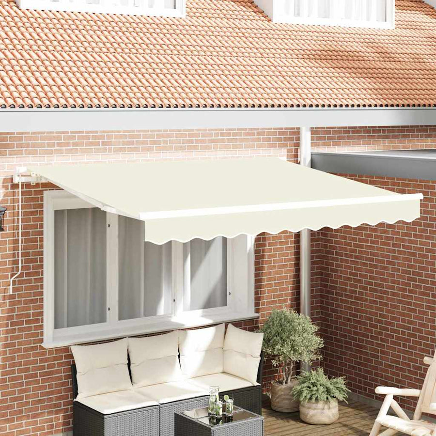 Inklapbaar Zonnescherm Crème en Wit 3 x 2 m