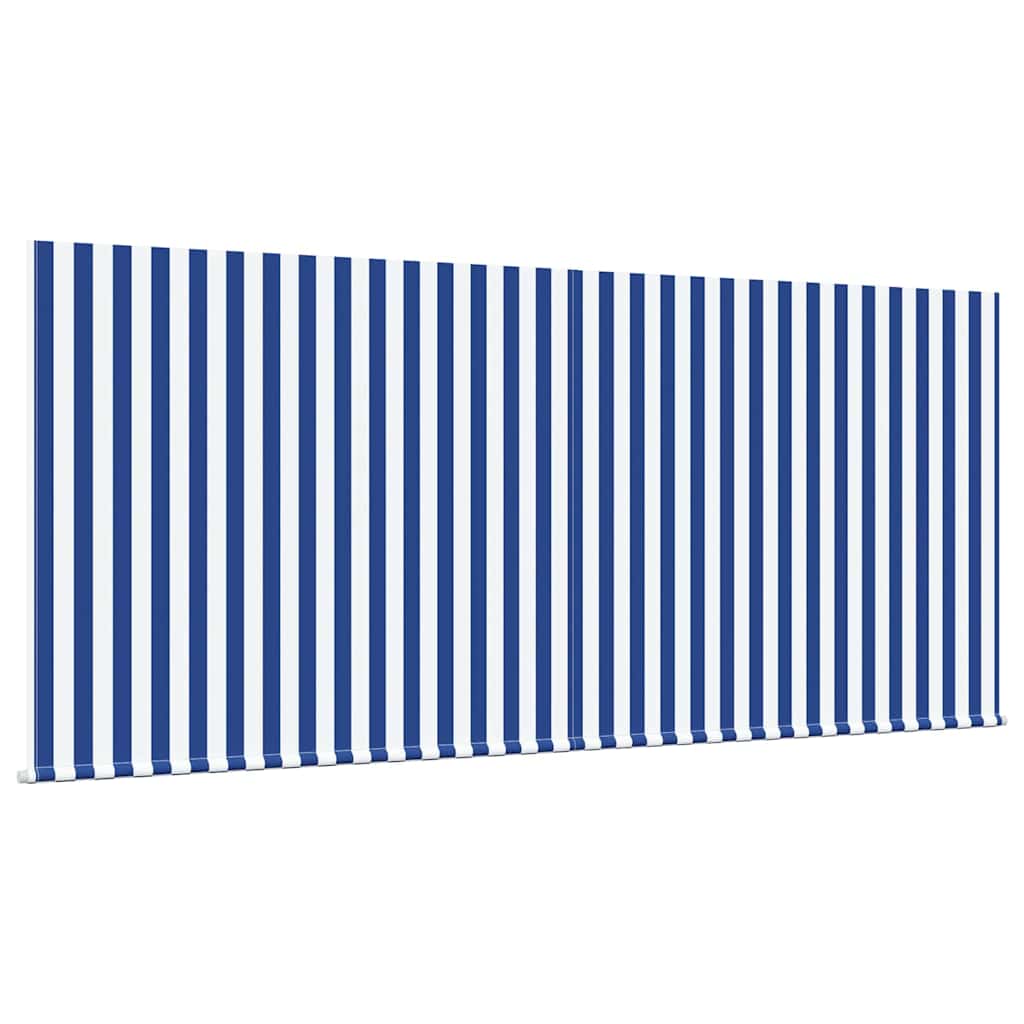 Inklapbaar Zonnescherm Gestreept Blauw en Wit 300x200 cm Stof