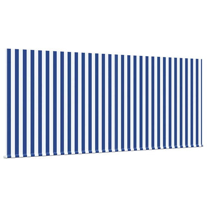 Inklapbaar Zonnescherm Gestreept Blauw en Wit 300x200 cm Stof