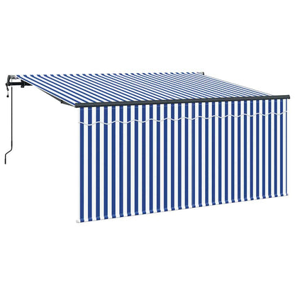 Inklapbaar Zonnescherm Blauw en wit 300 x 200 cm Stof