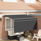 Foldable Awning Striped Anthracite 300 x 200 cm Fabric