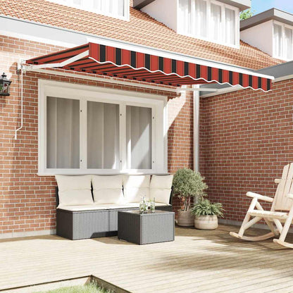 Inklapbaar Zonnescherm Multicolor Streep 300X200 Cm Stof Oranje En Zwart 3 x 2 m