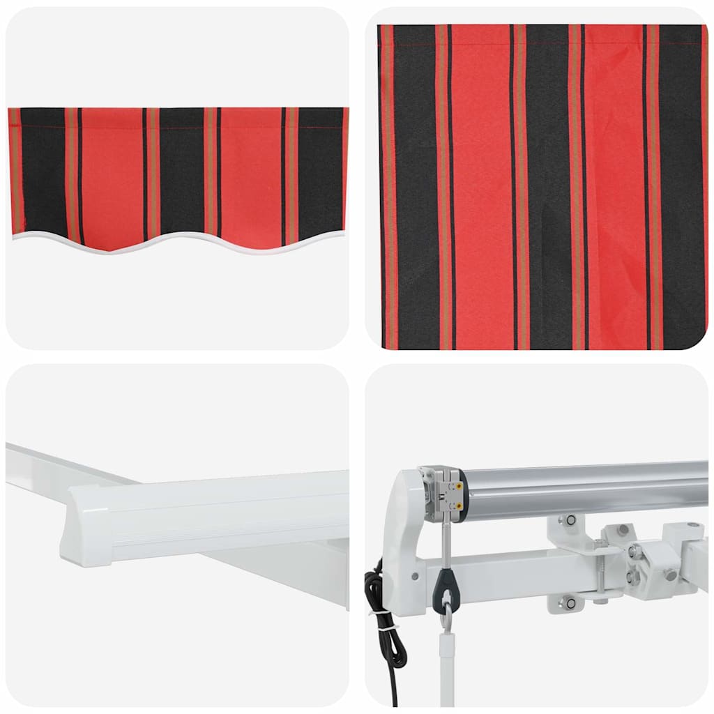Inklapbaar Zonnescherm Multikleur 300 X 200 Cm Oranje En Zwart (Wit Frame) 3 x 2 m