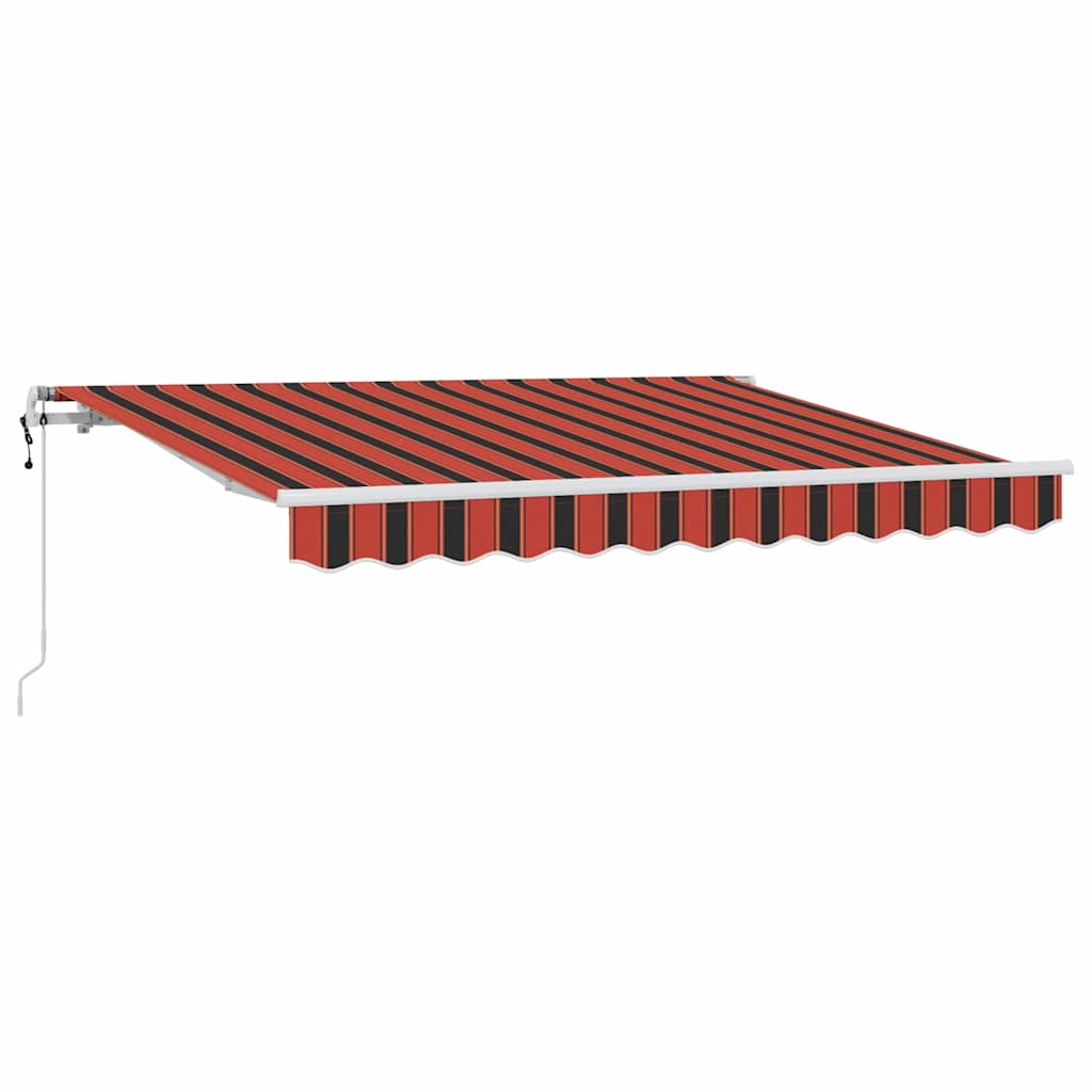 Inklapbaar Zonnescherm Multikleur 300 X 200 Cm Oranje En Zwart (Wit Frame) 3 x 2 m
