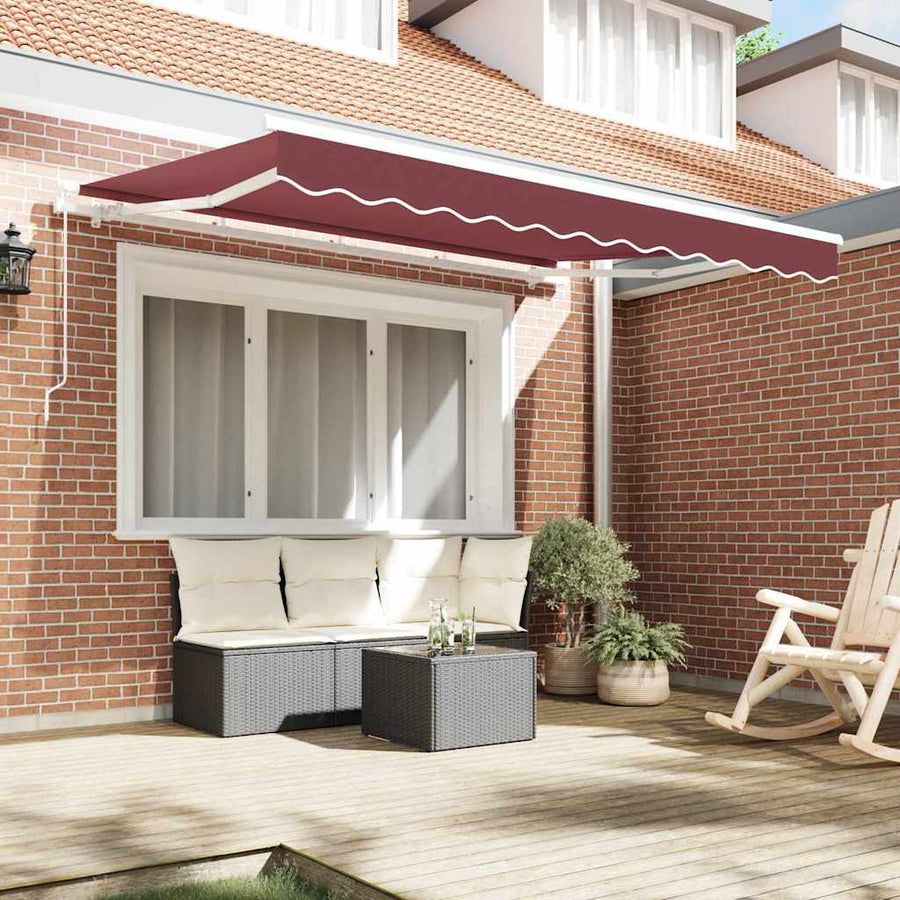 Inklapbaar Zonnescherm Bordeauxrood 300 X 200 Cm Bordeaux (Wit Frame) 3 x 2 m